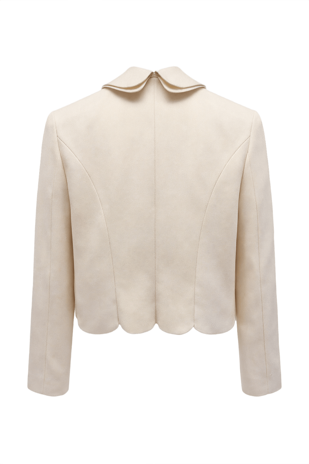 1990s Cream Polyester Blend Jacket - Back View