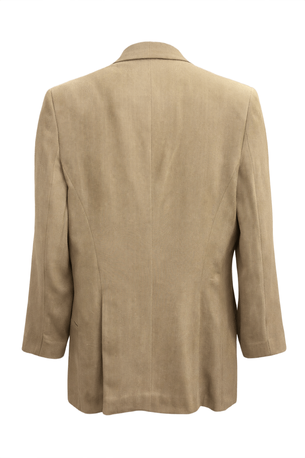 1990s Beige Wool Blend Blazer - Back View