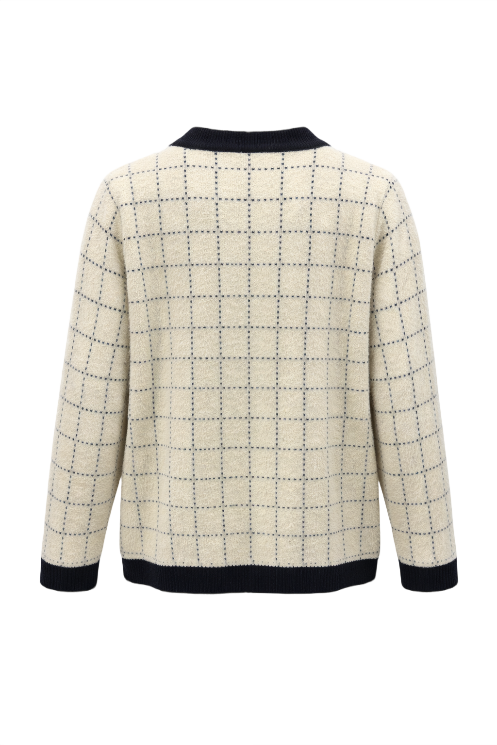 1990s Cream Wool Blend Cardigan - Back View