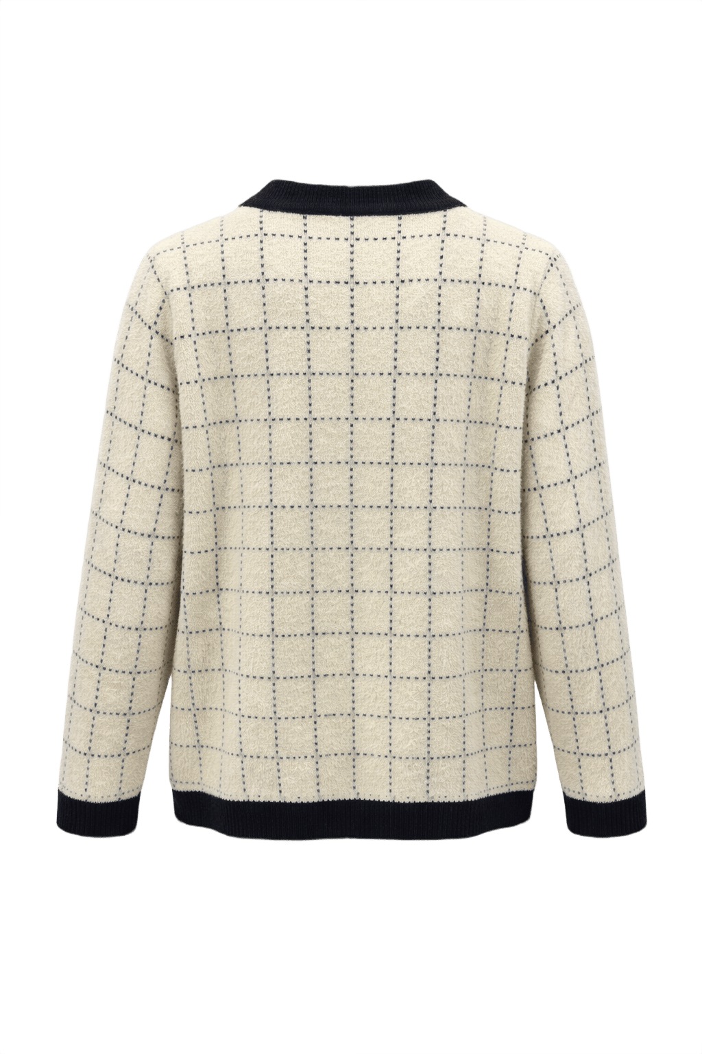 1990s Cream Wool Blend Cardigan - Back View