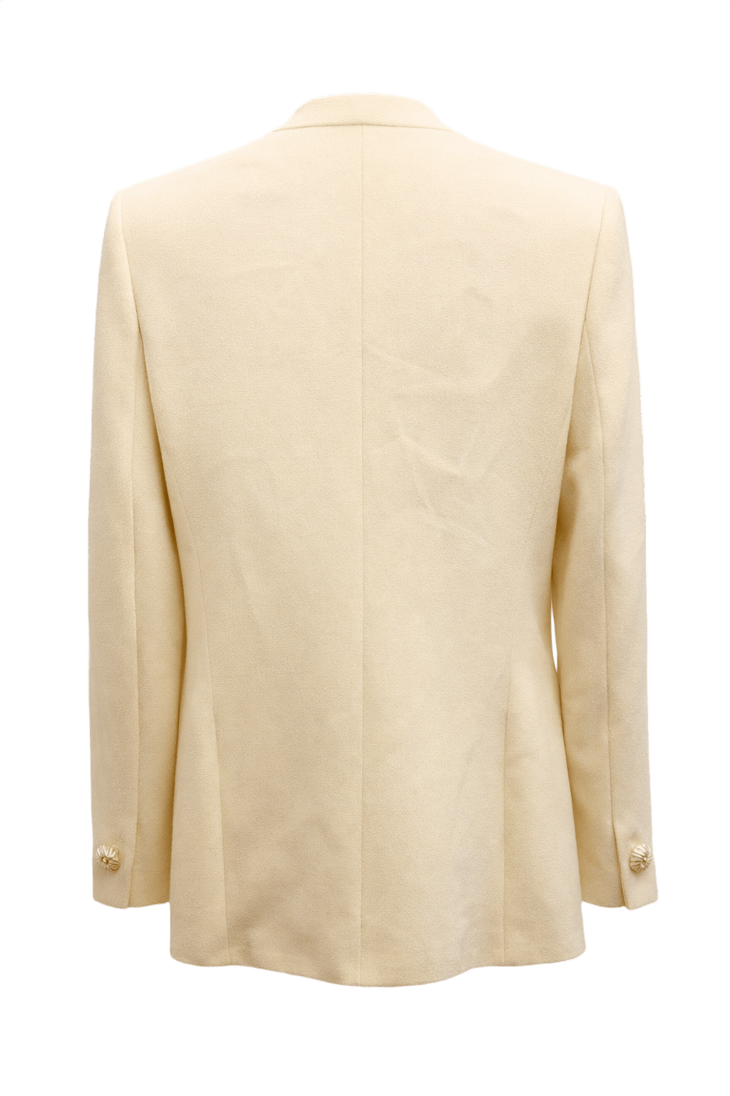 1990s Ivory Wool Blend Blazer - Back View