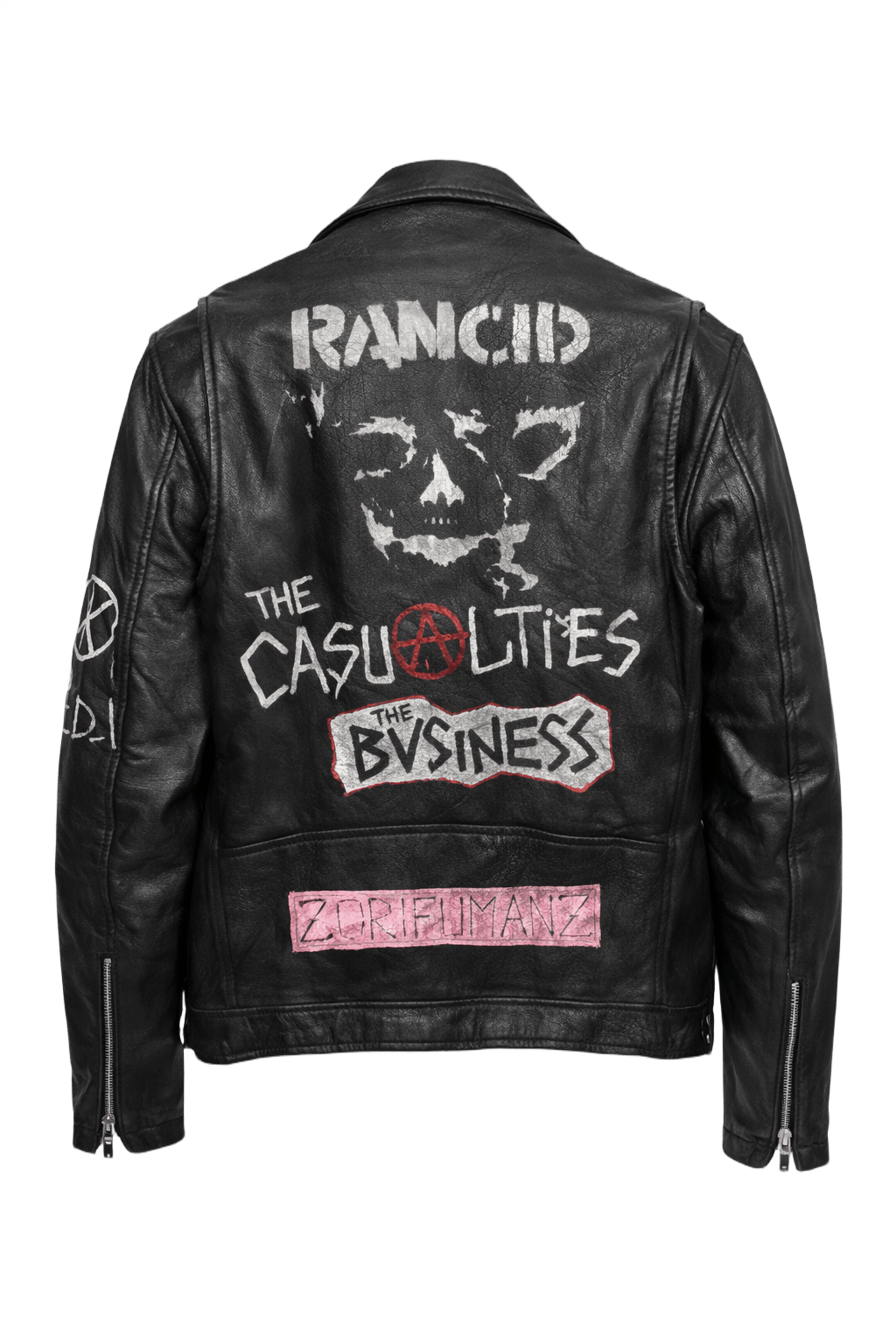 1990s Black Leather Jacket - Back View