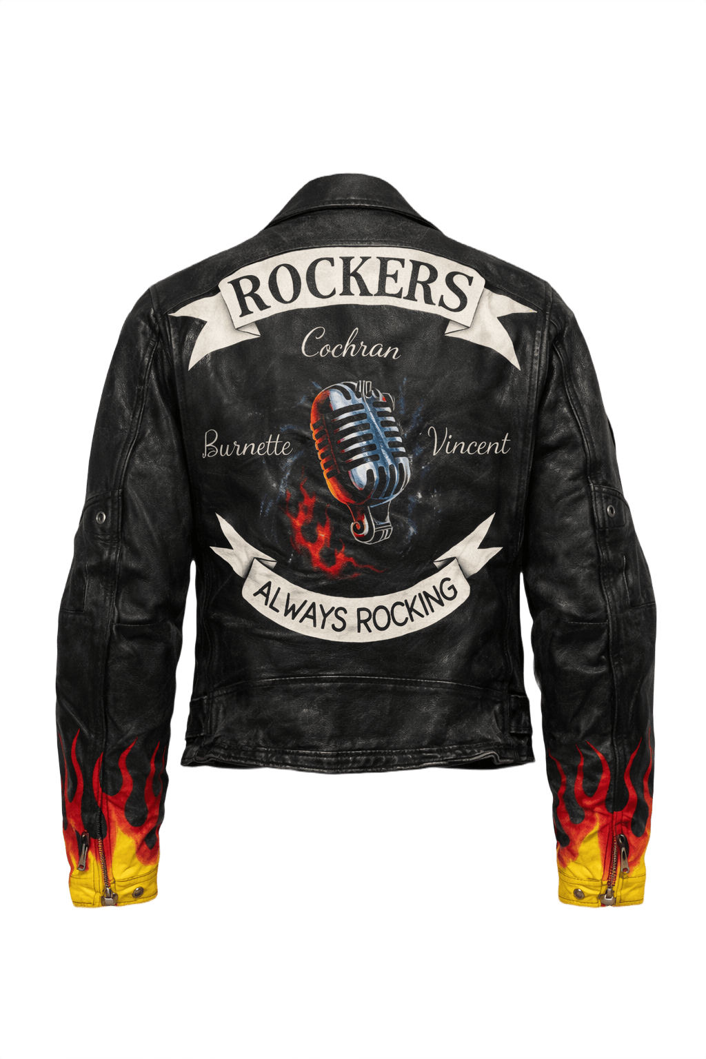 1990s Black Leather Jacket - Back View