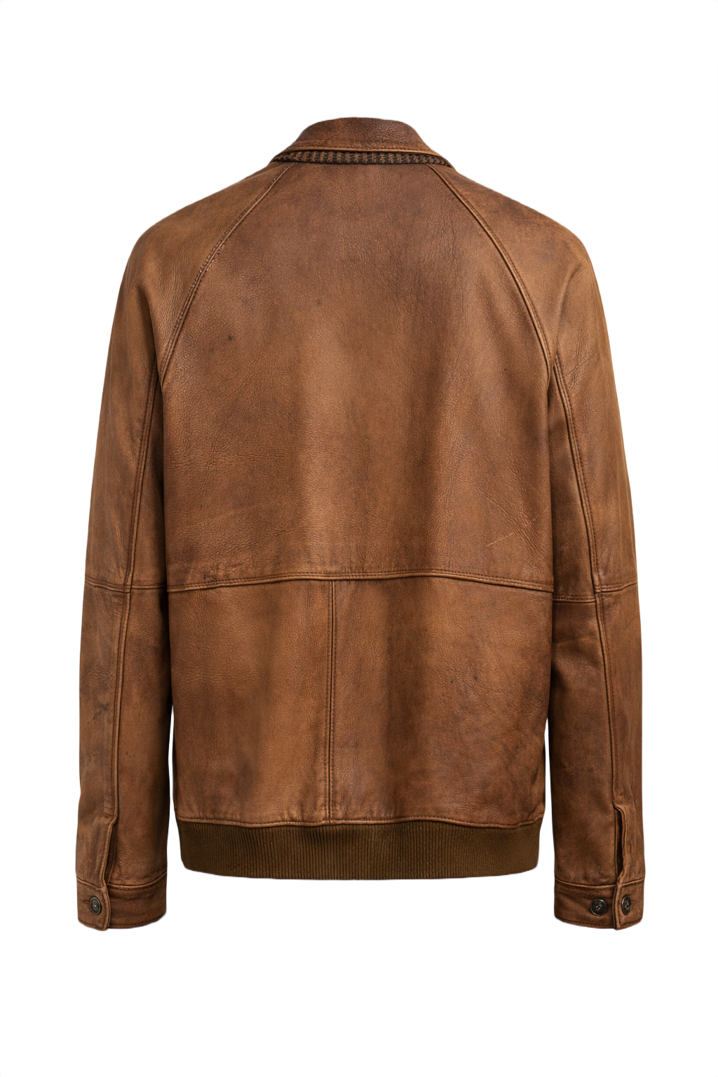 1990s Brown Leather Jacket - Back View