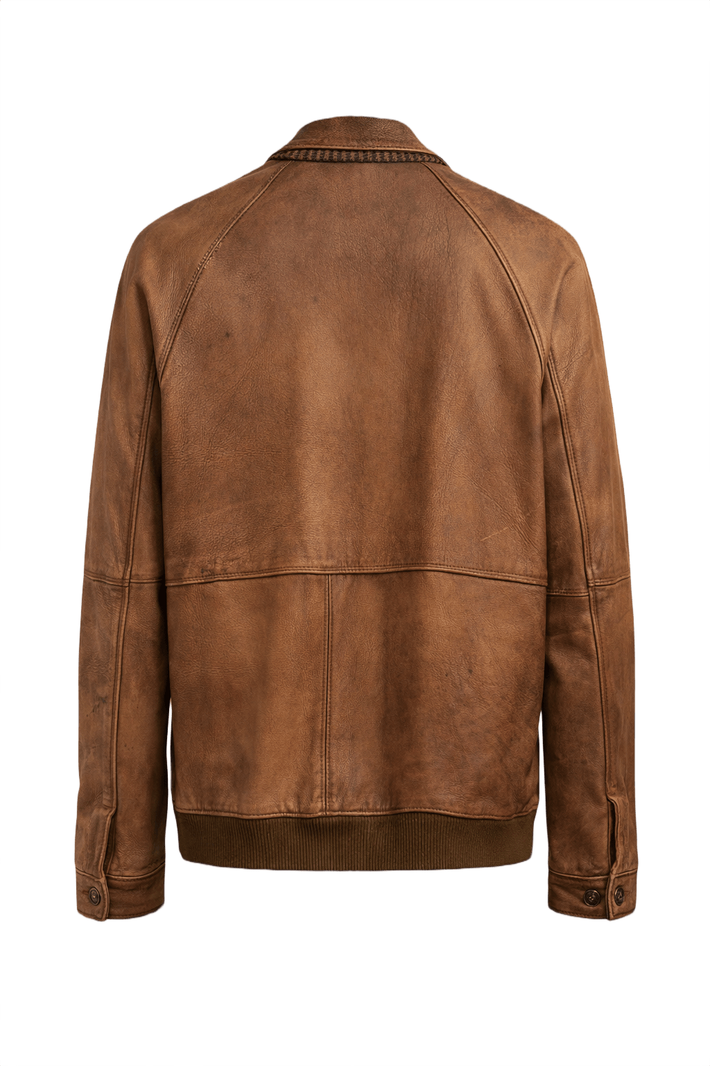1990s Brown Leather Jacket - Back View
