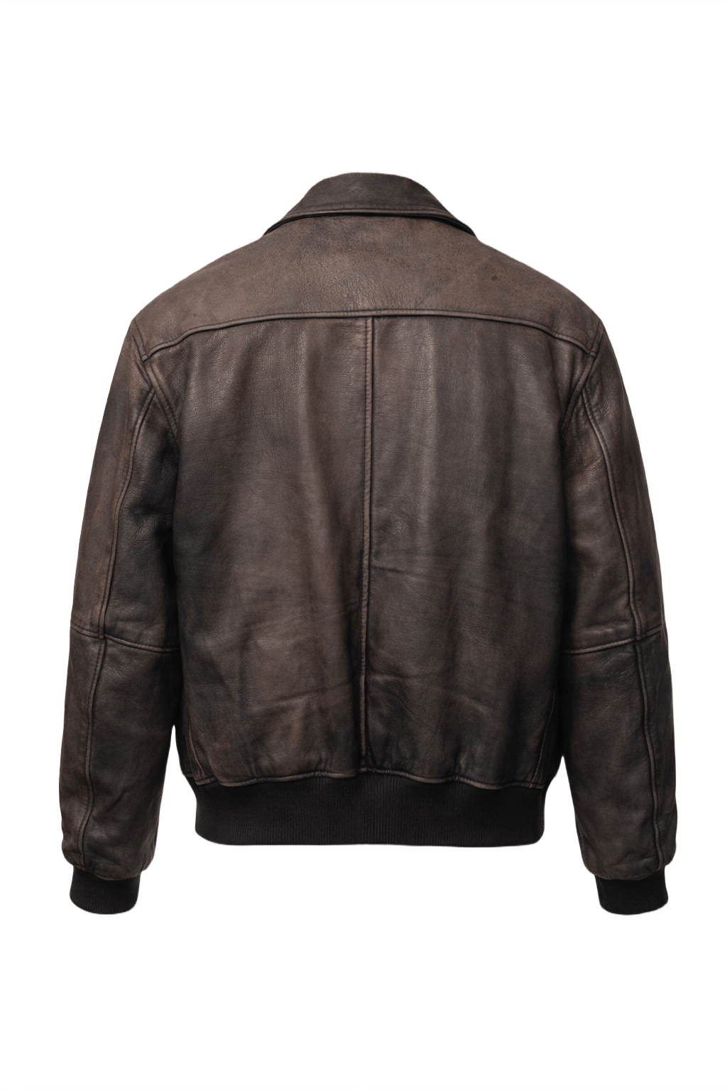 1990s Dark Brown Leather Jacket - Back View