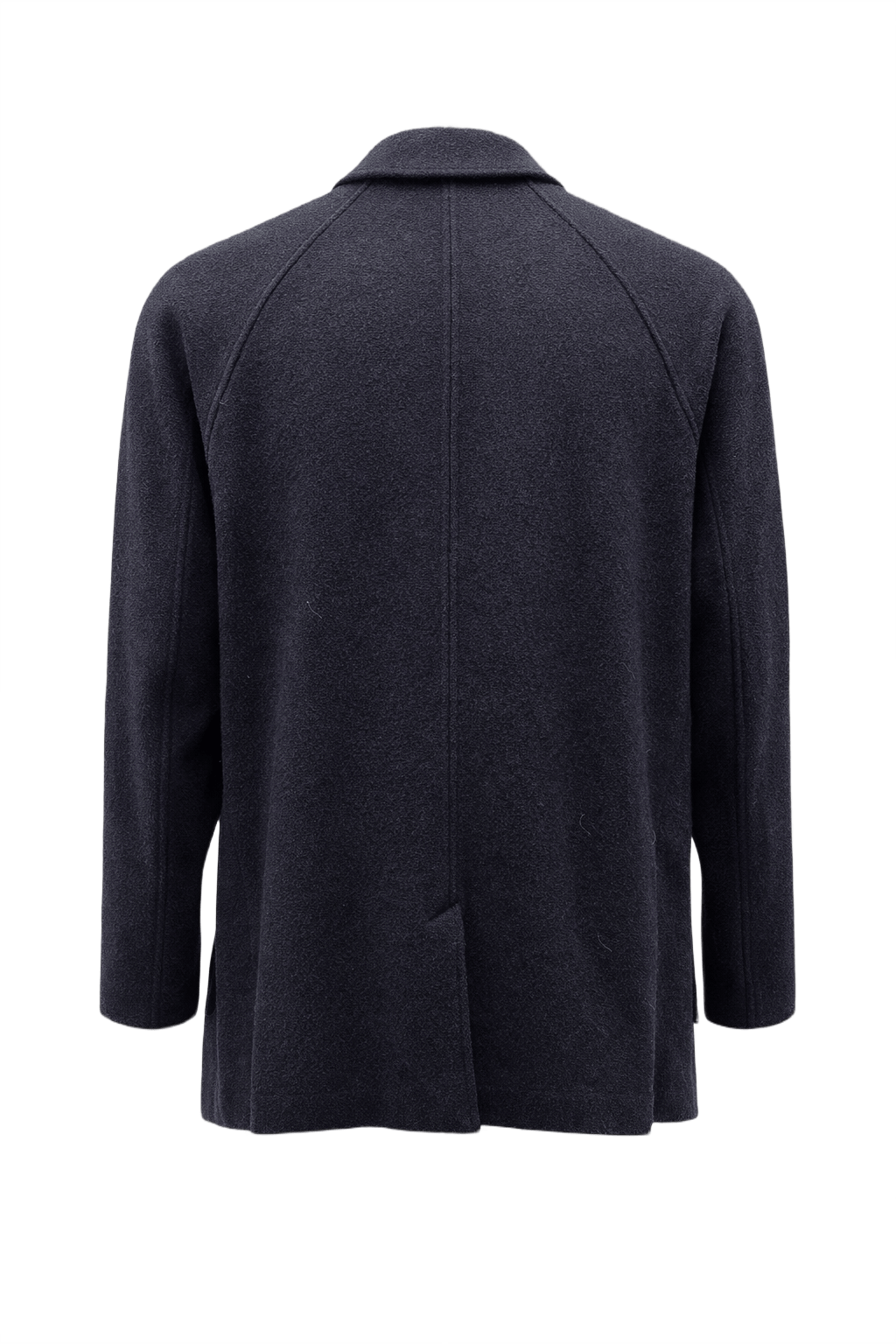 1990s Navy Blue Wool Blend Blazer - Back View