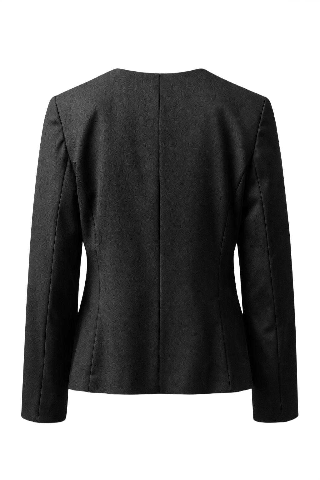 1990s Black Wool Blend Blazer - Back View