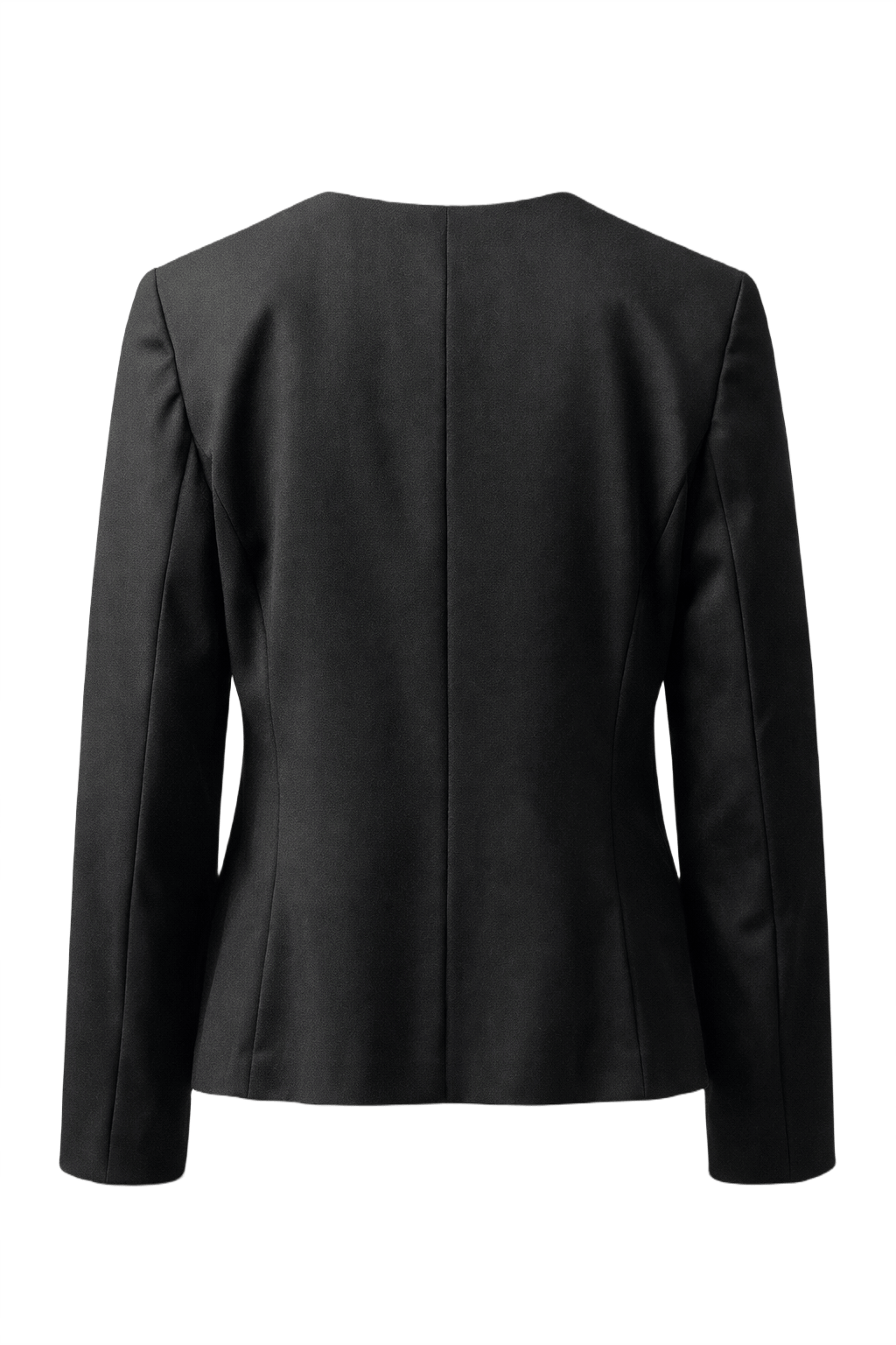 1990s Black Wool Blend Blazer - Back View