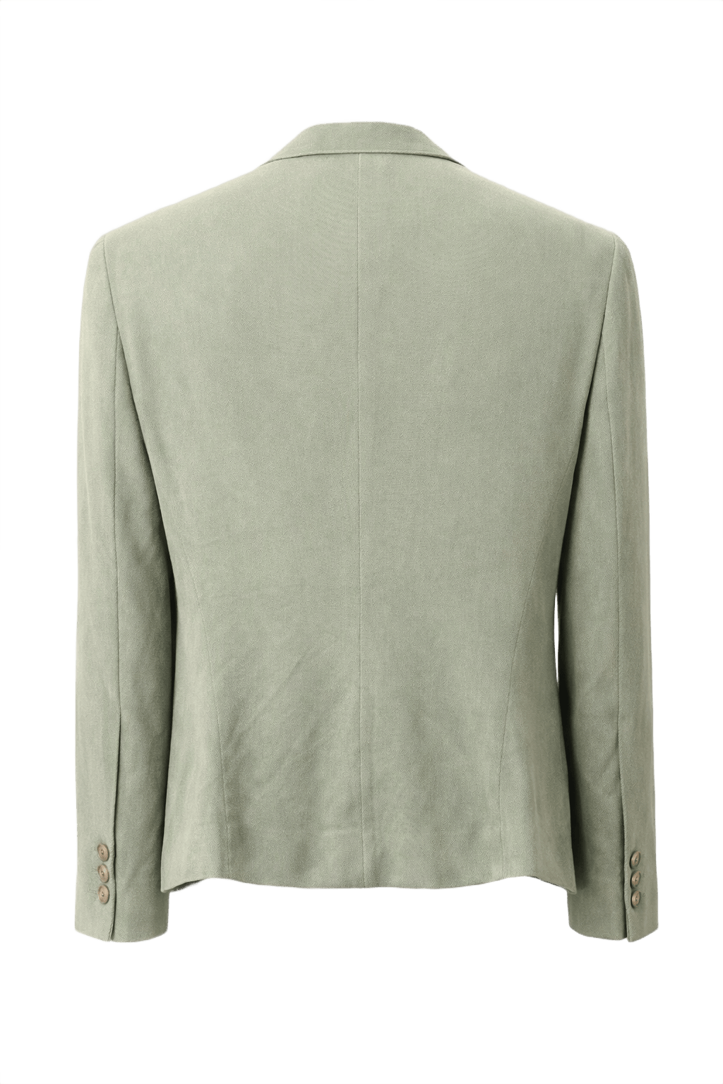 1990s Sage Green Wool Blend Blazer - Back View