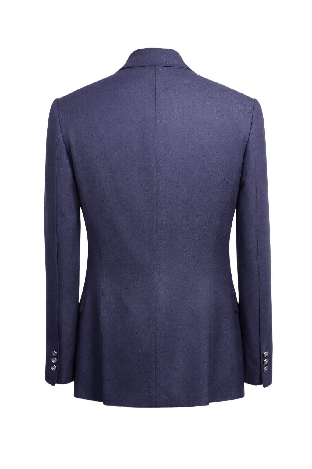 1990s Navy Blue Wool Blend Blazer - Back View