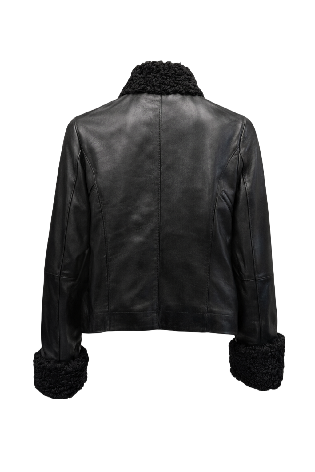 1990s Black Leather Jacket - Back View