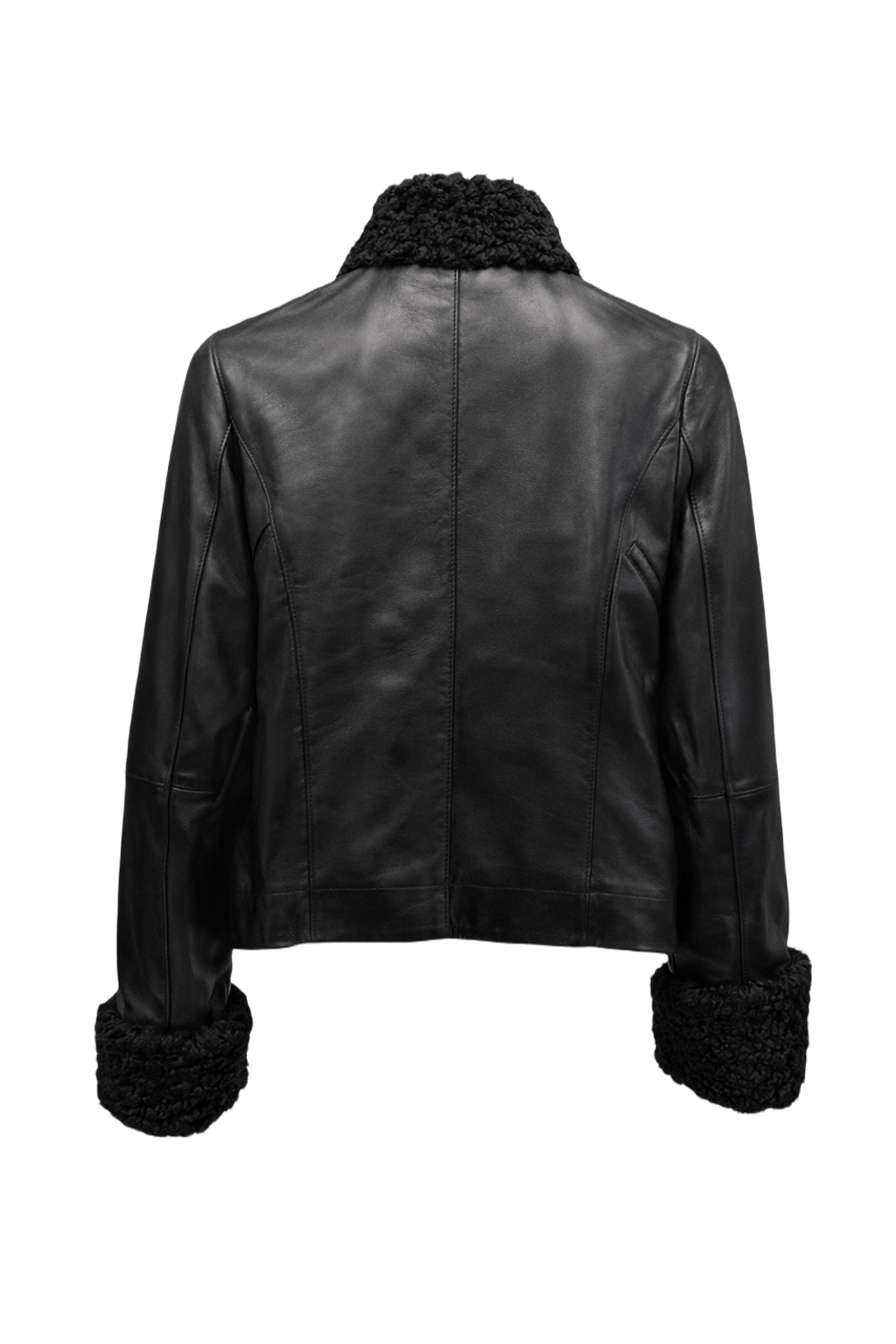 1990s Black Leather Jacket - Back View