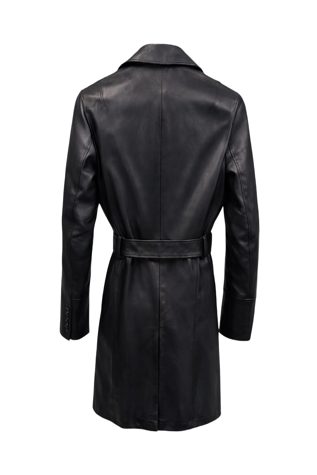 1990s Black Leather Leather Jacket - Back View
