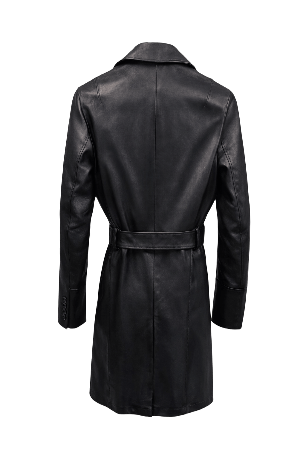 1990s Black Leather Leather Jacket - Back View