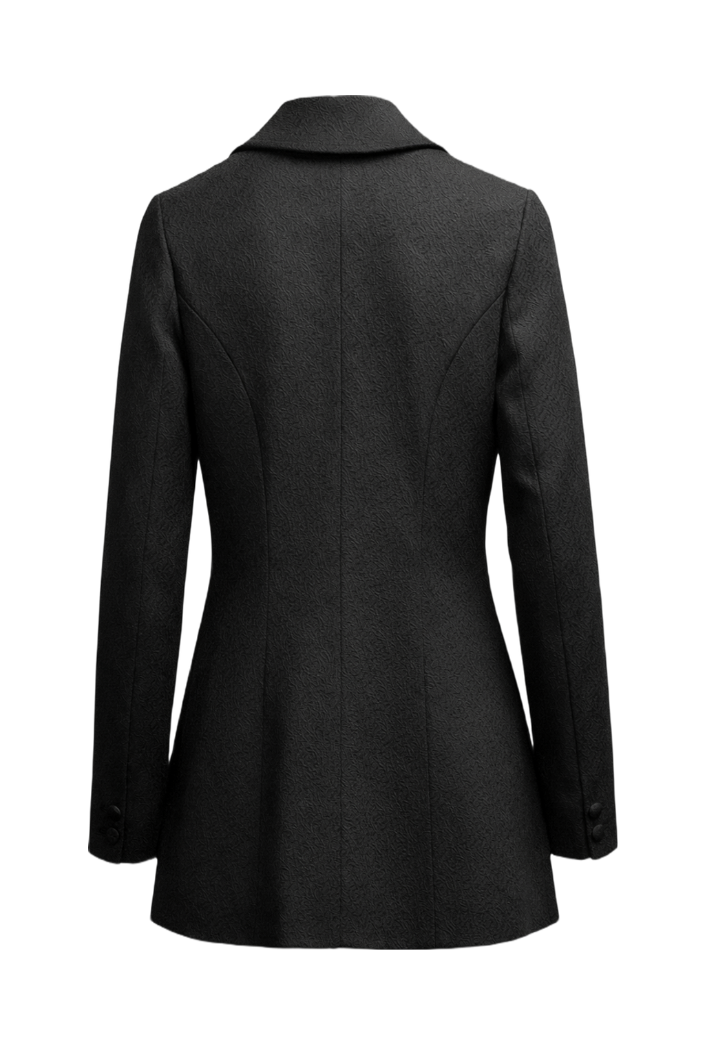 1980s Black Wool Coat - Back View