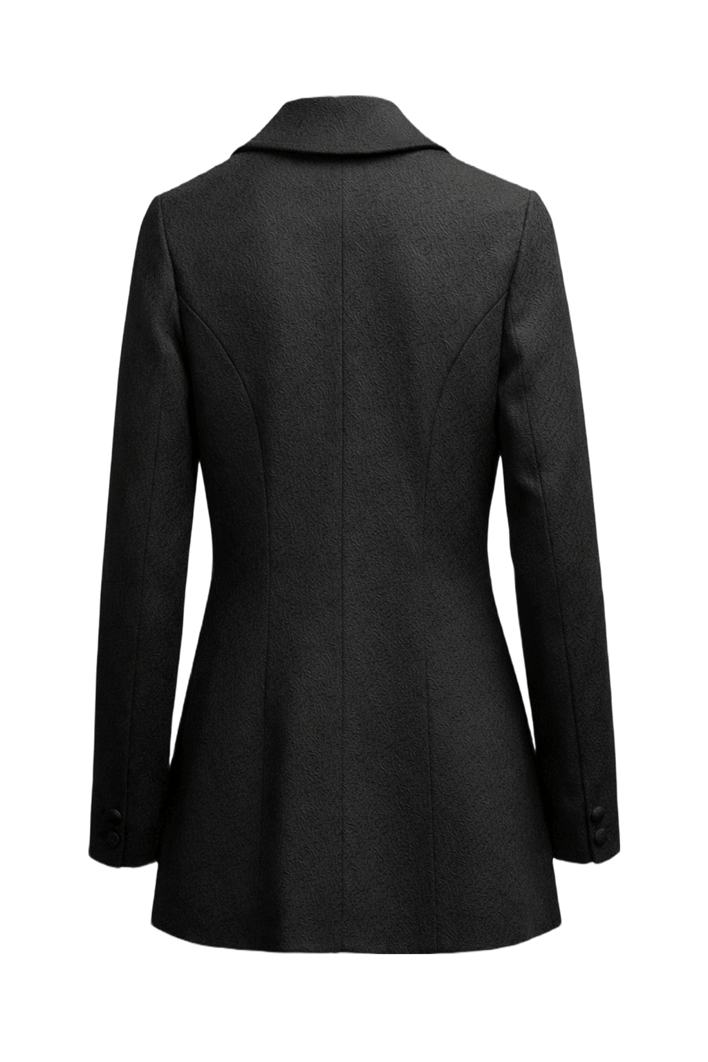 1980s Black Wool Coat - Back View