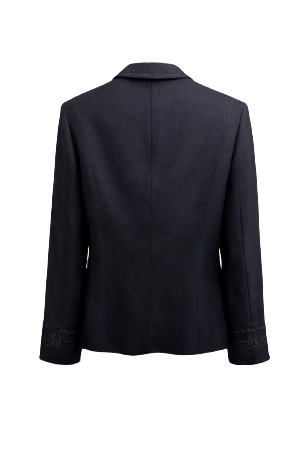 1990s Navy Blue Wool Blend Jacket - Back View