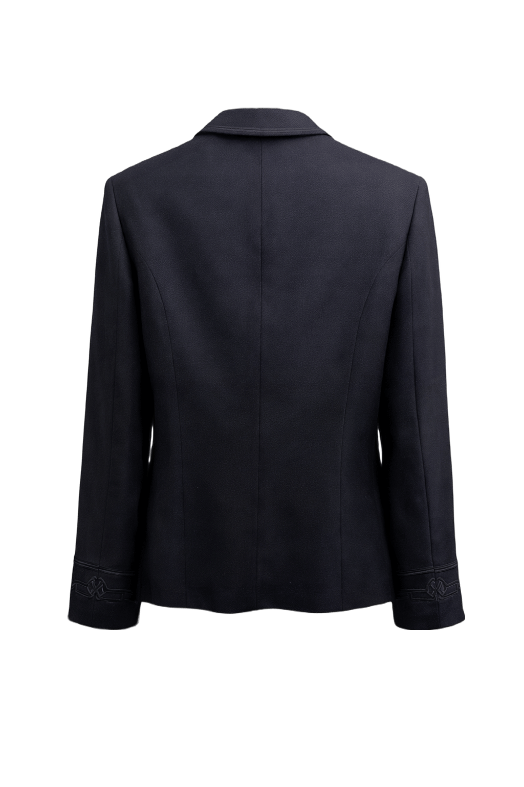 1990s Navy Blue Wool Blend Jacket - Back View