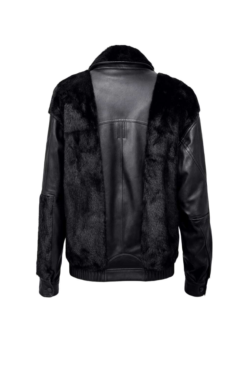 1990s Black Leather Jacket - Back View