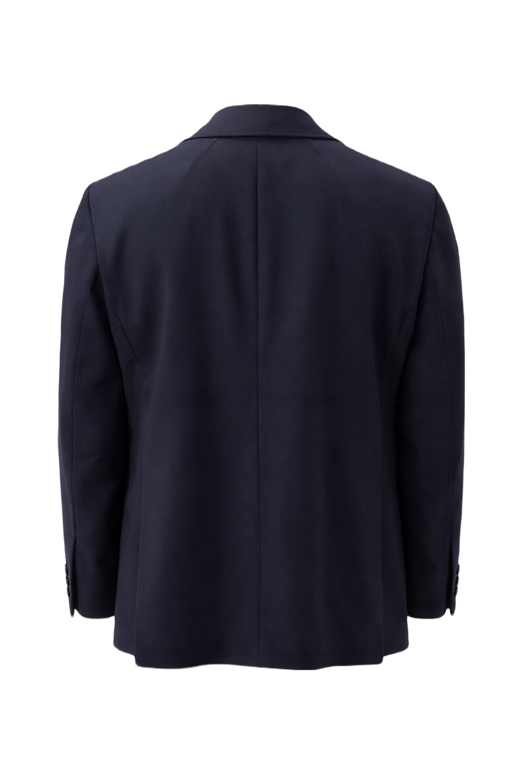 1980s Navy Blue Wool Blend Blazer - Back View