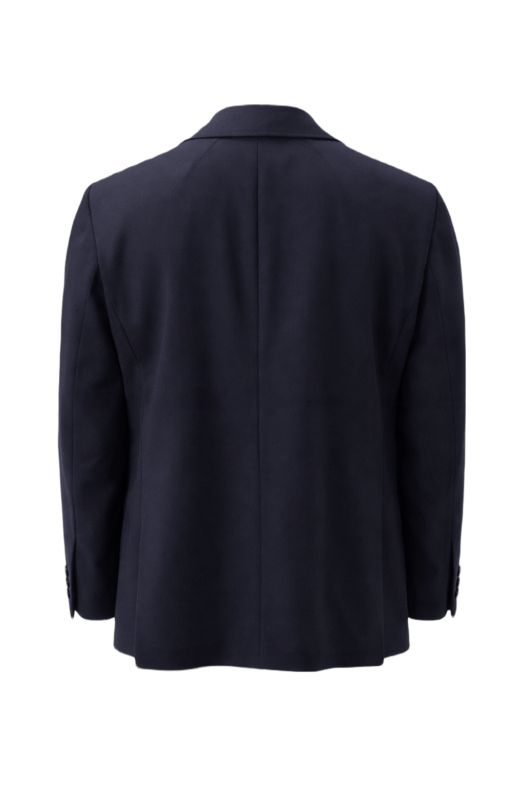 1980s Navy Blue Wool Blend Blazer - Back View