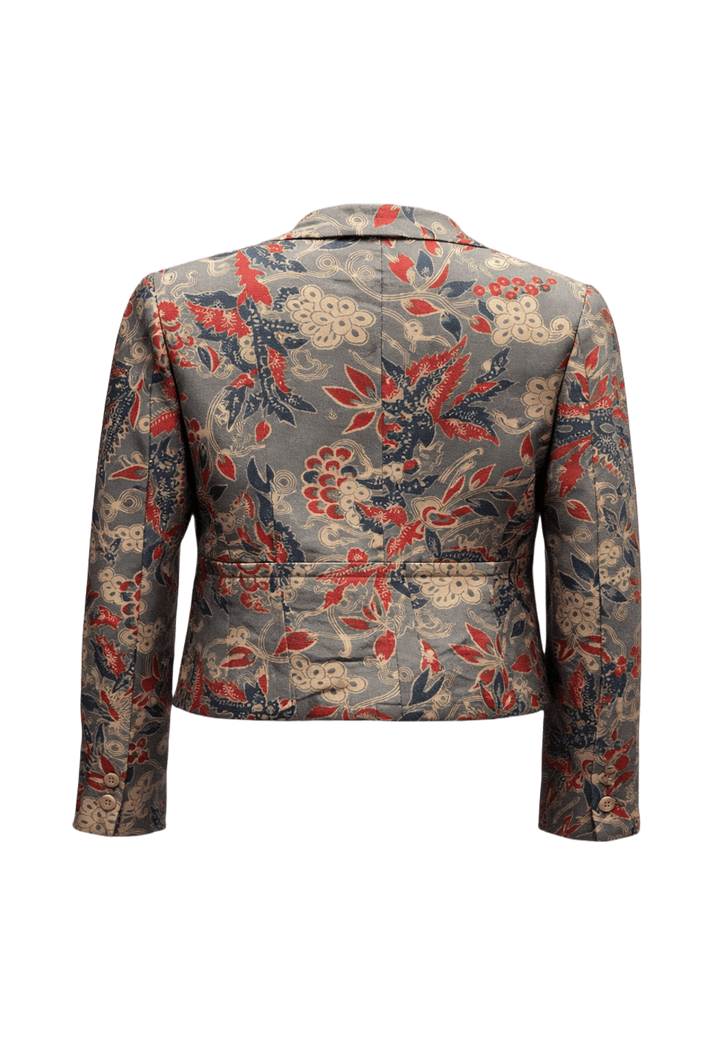 1980s Taupe Synthetic Blend Blazer - Back View