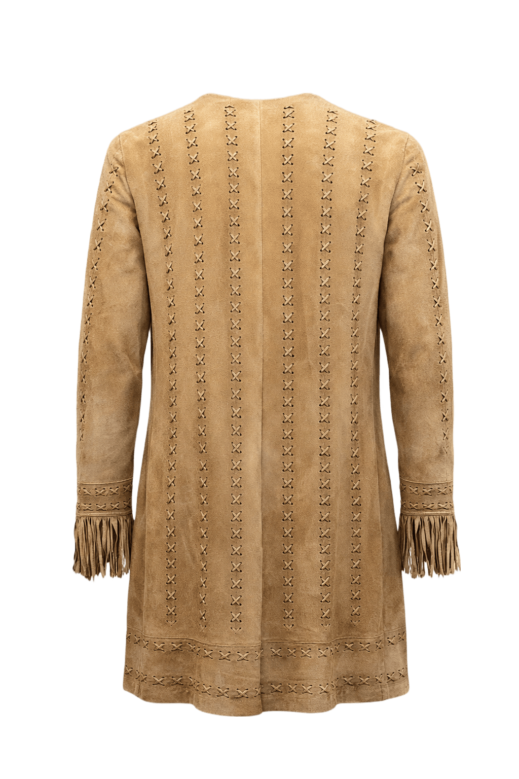 1970s Tan Suede Women's Jacket - Back View