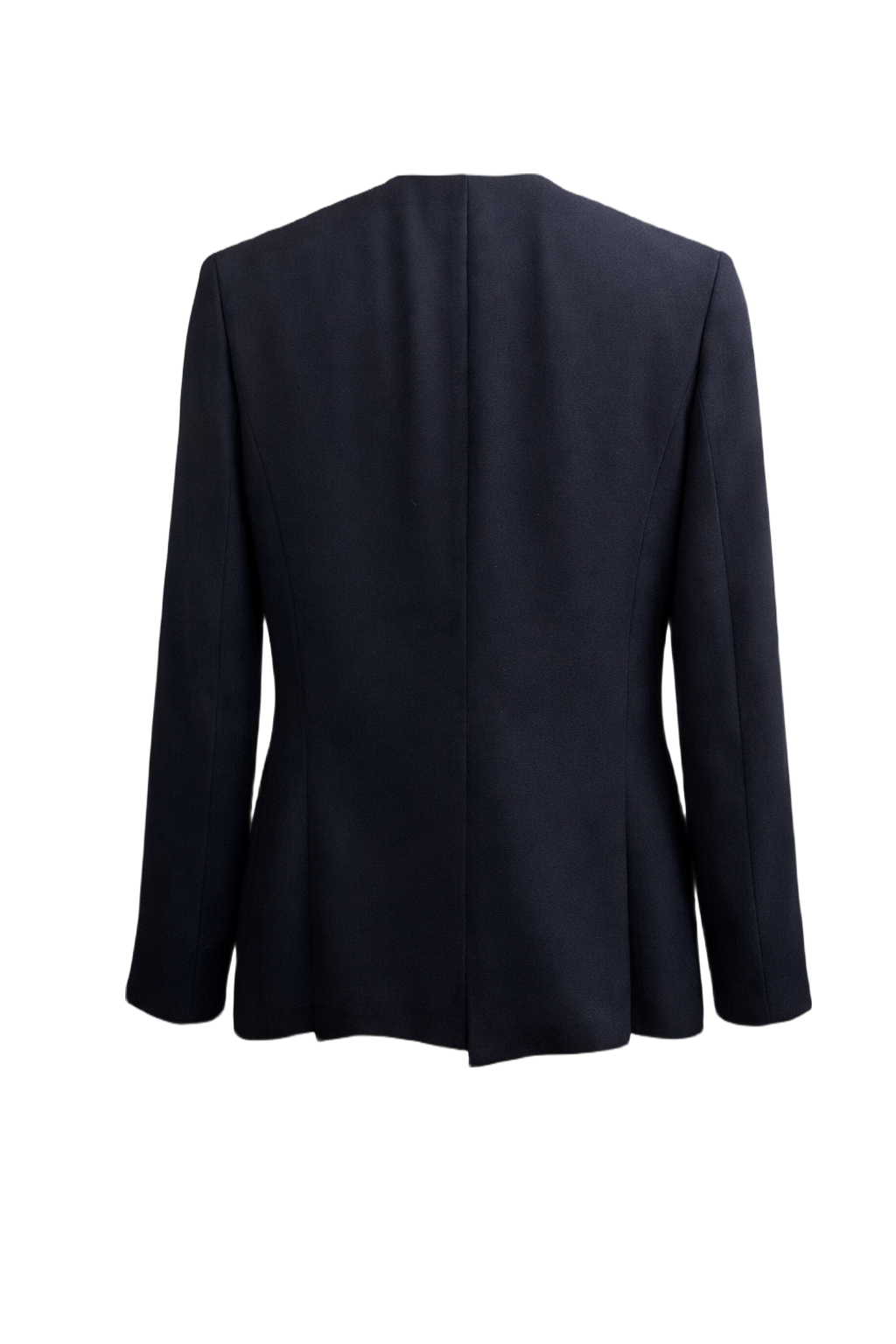 1980s Navy Blue Wool Blazer - Back View