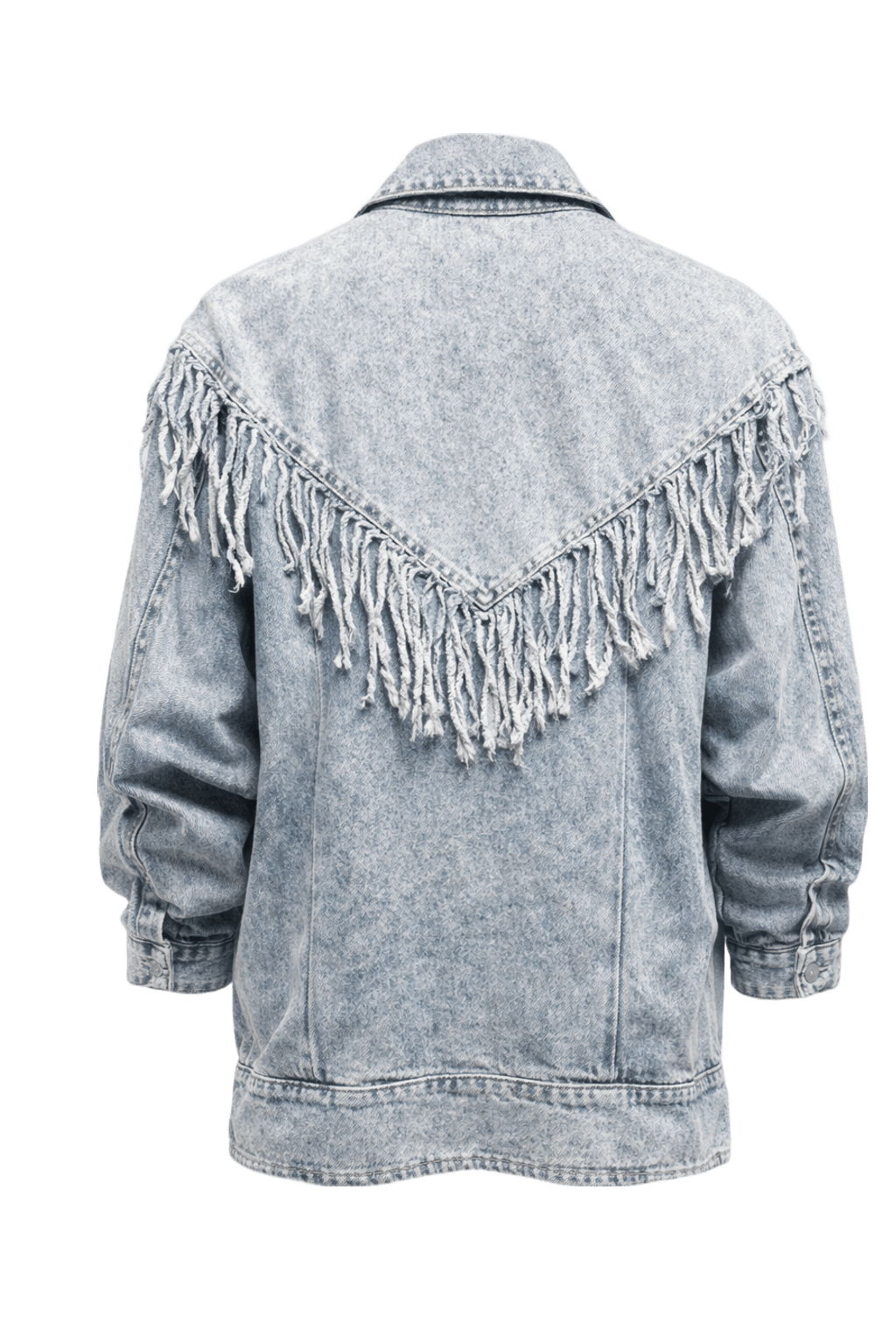 1990s Light Blue Denim Jacket - Back View
