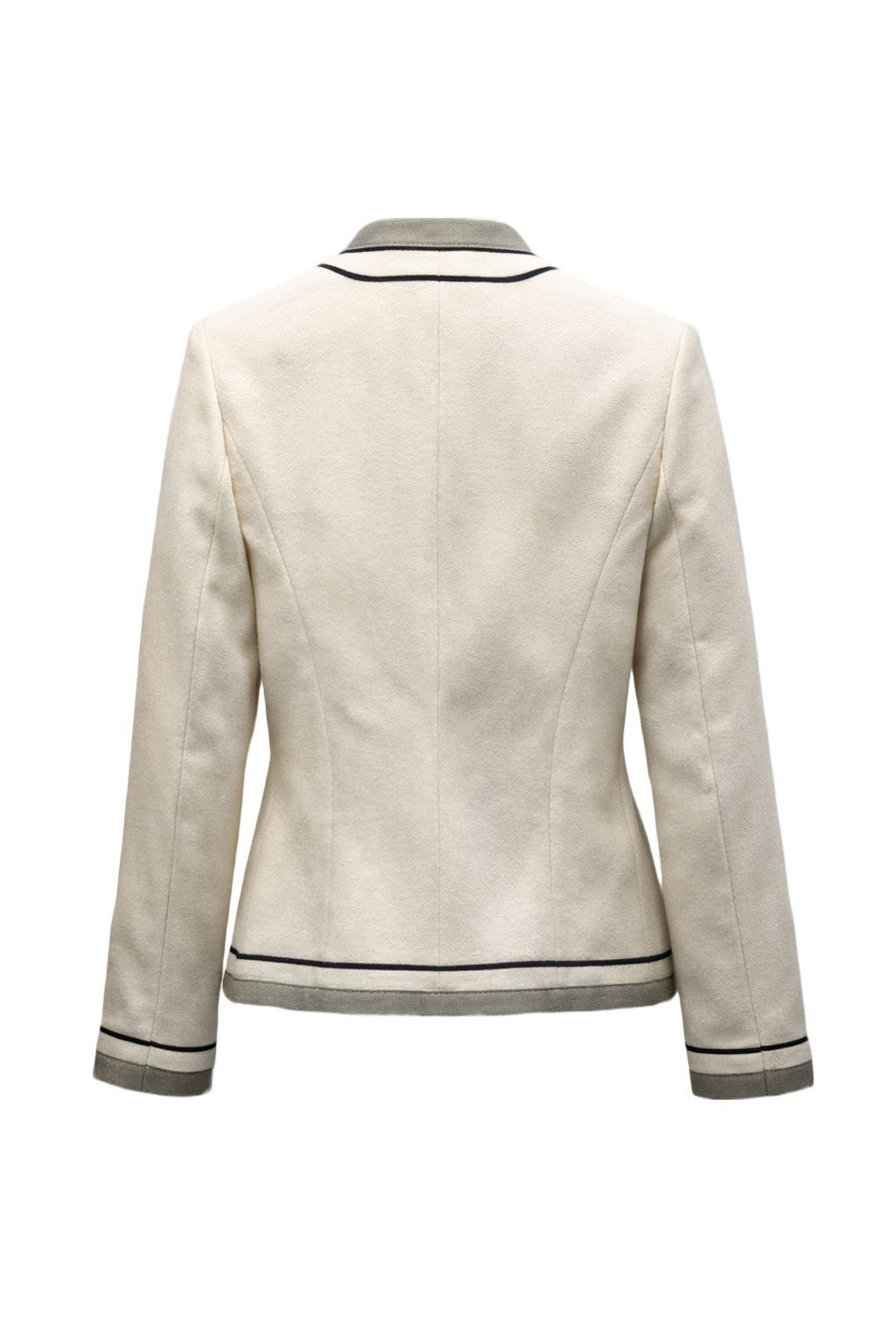 1990s Cream Wool Blend Blazer - Back View