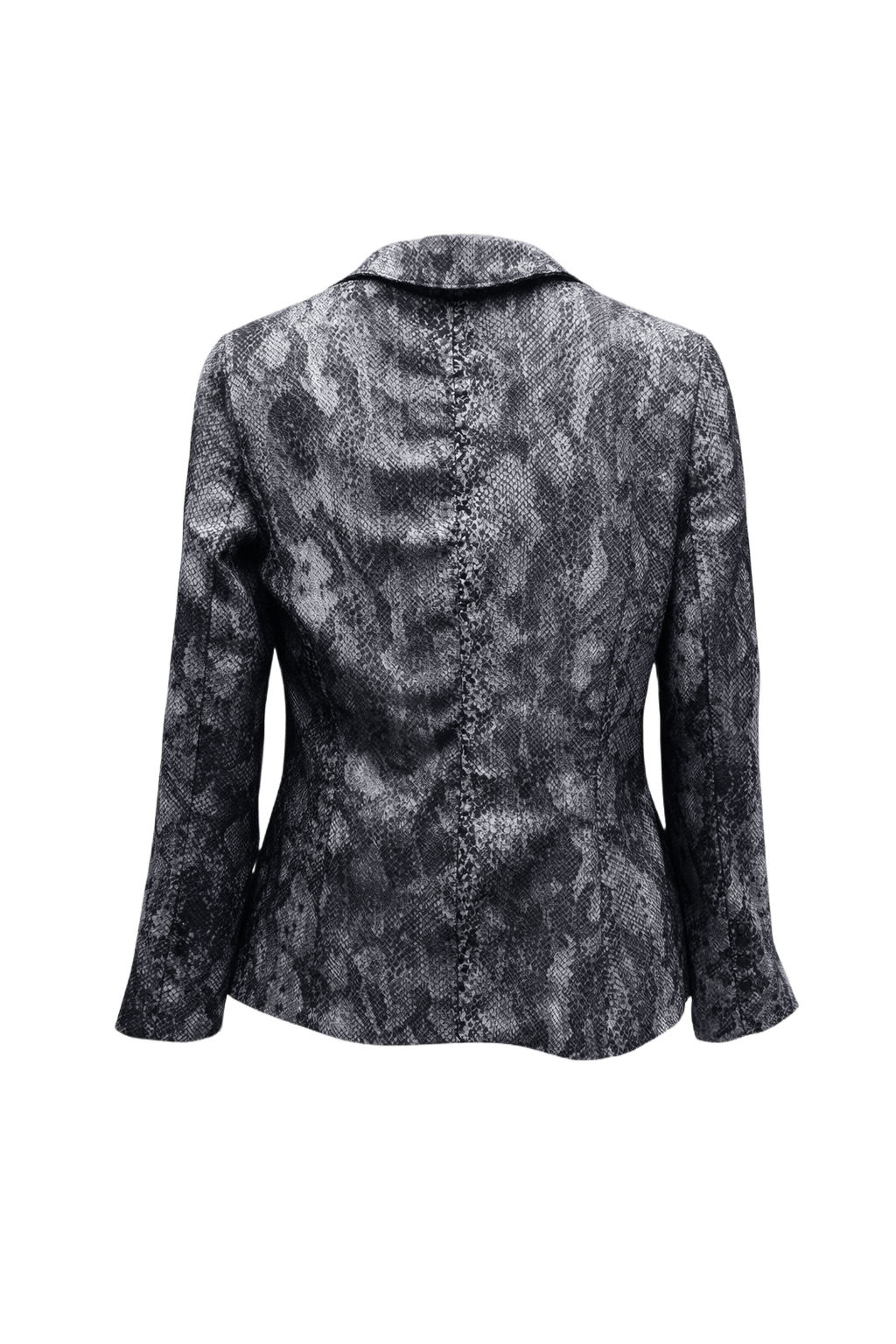 1990s Grey Synthetic Blend Blazer - Back View