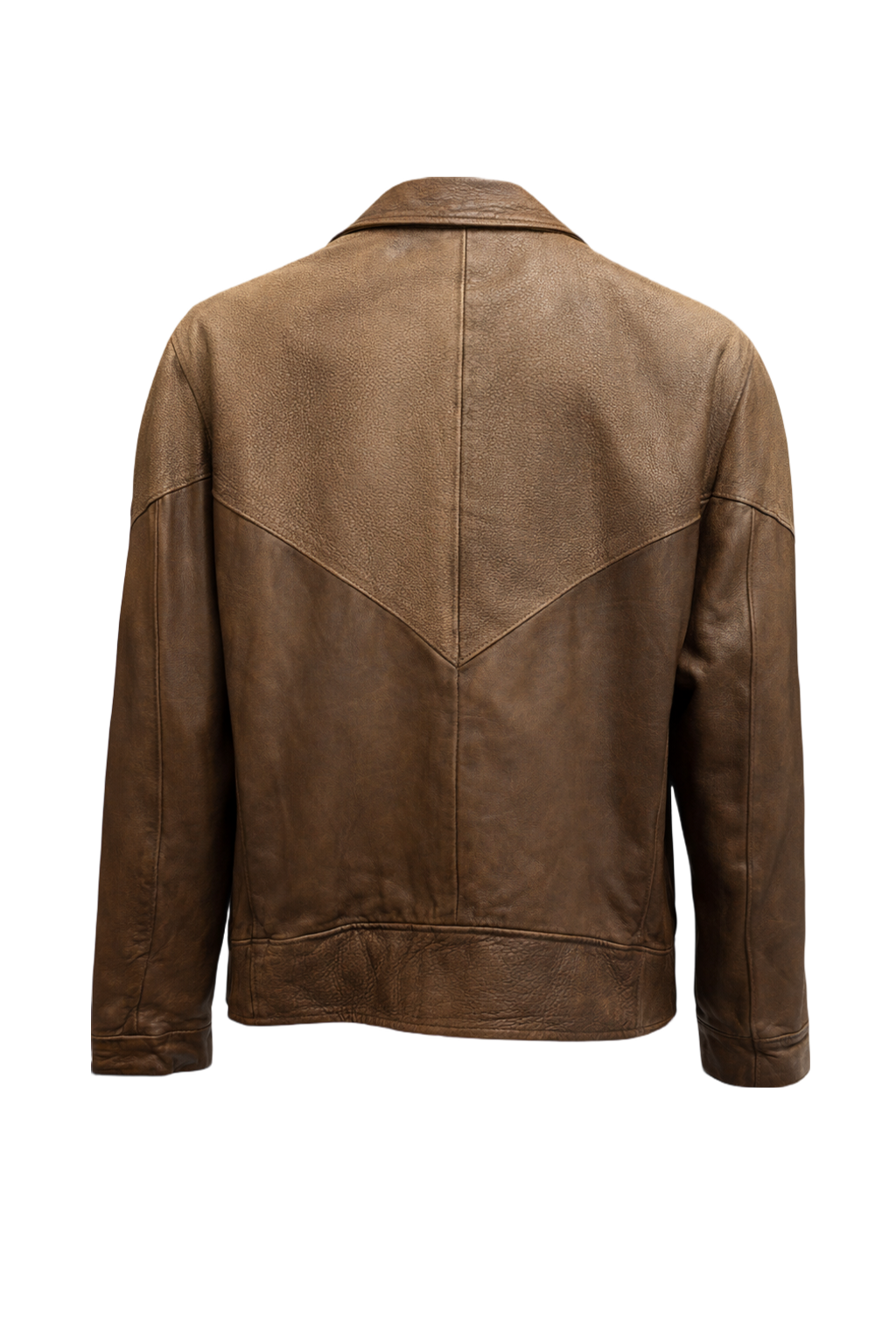 1980s Brown Leather Jacket - Back View