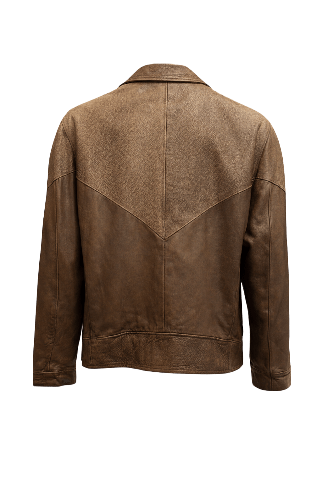 1980s Brown Leather Jacket - Back View