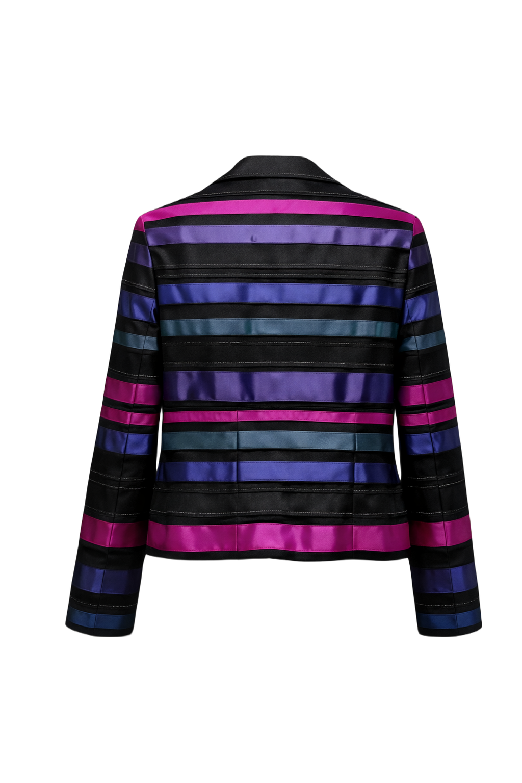 1980s Black Satin Jacket - Back View