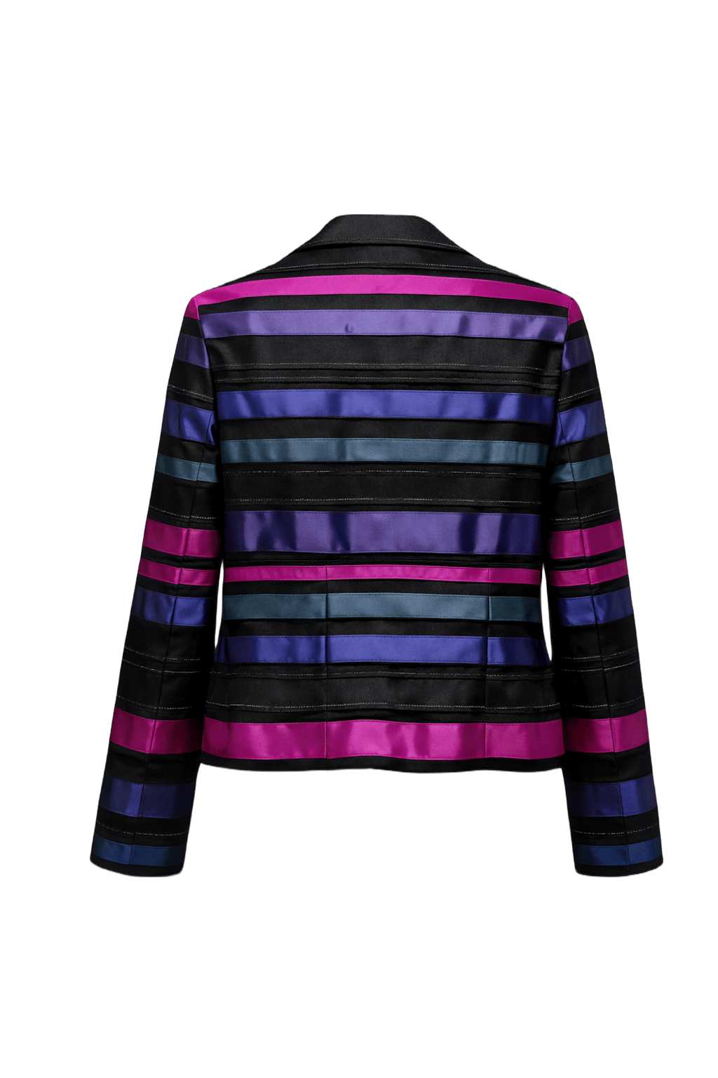 1980s Black Satin Jacket - Back View