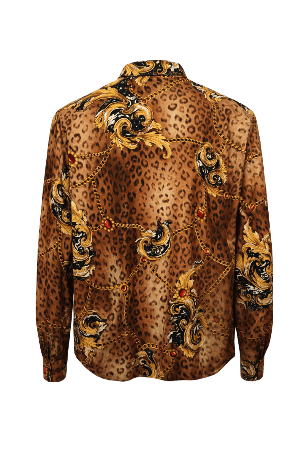 1980s Leopard Print Synthetic Blend Shirt - Back View