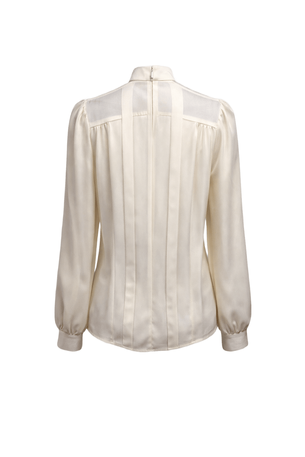 1970s Cream White Synthetic Blend Blouse - Back View