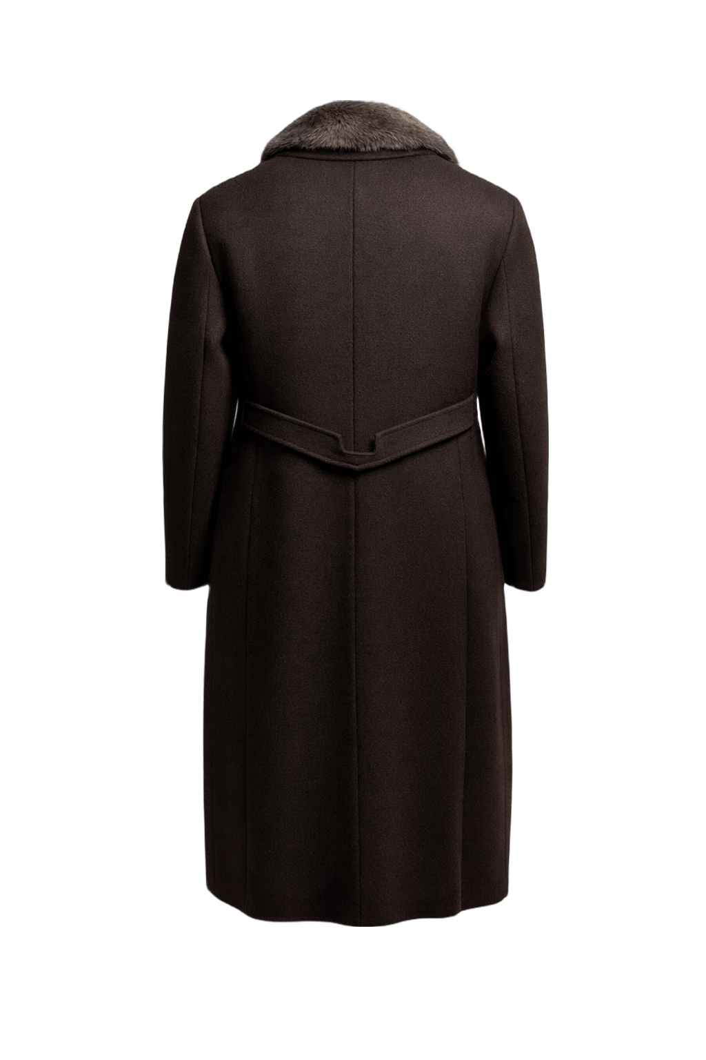 70s Brown Wool Coat - Back View