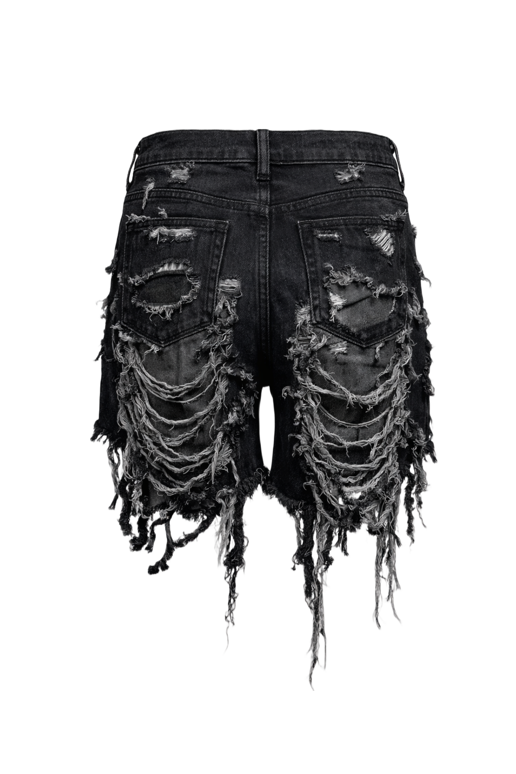 90s Black Denim Shorts - Back View