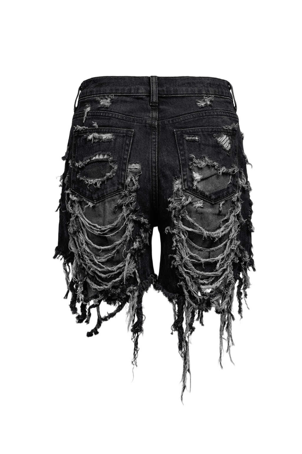 90s Black Denim Shorts - Back View