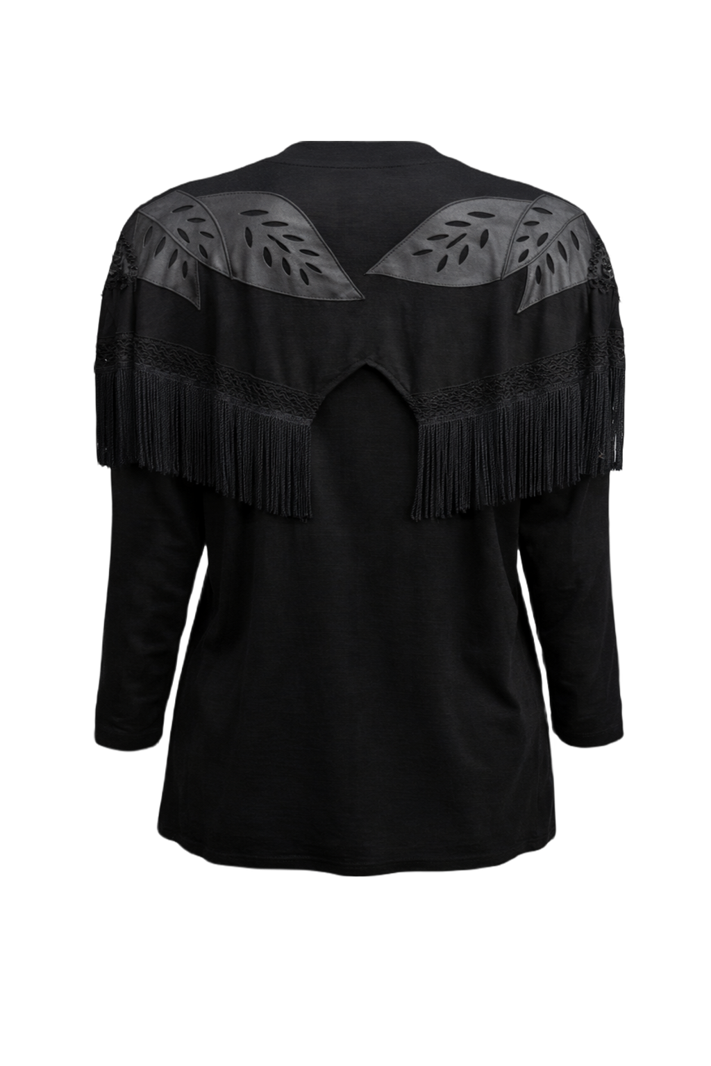70s Black Synthetic Blend Jacket - Back View
