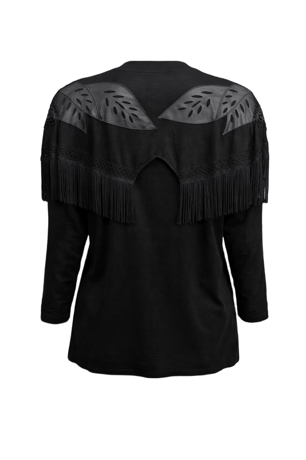 70s Black Synthetic Blend Jacket - Back View
