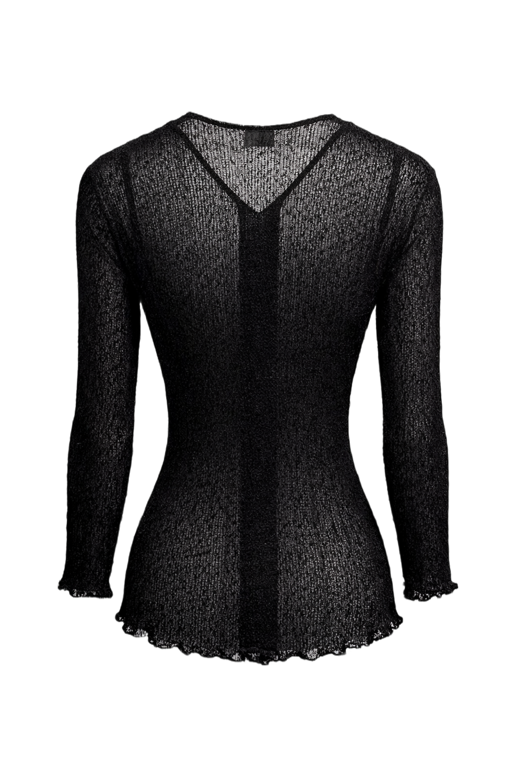 1990s Black Synthetic Blend Cardigan - Back View