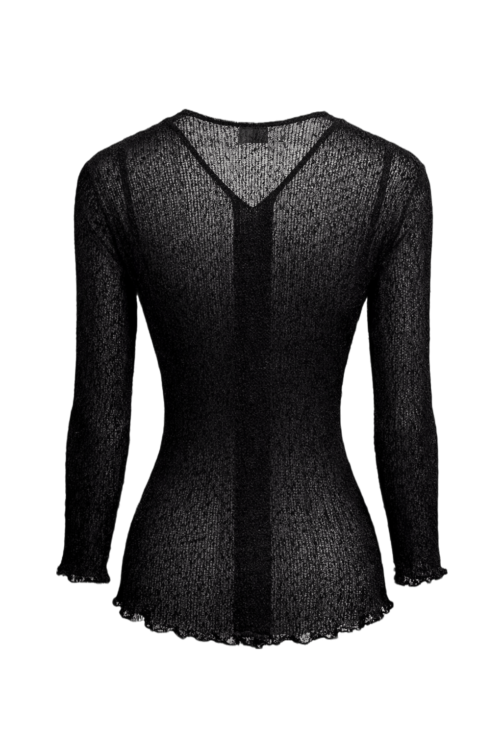 1990s Black Synthetic Blend Cardigan - Back View
