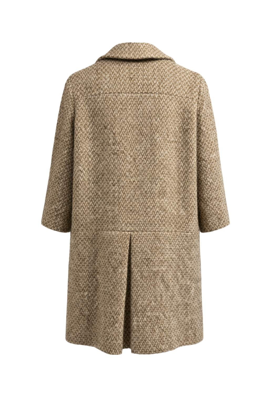 1960s Beige Wool Blend Coat - Back View