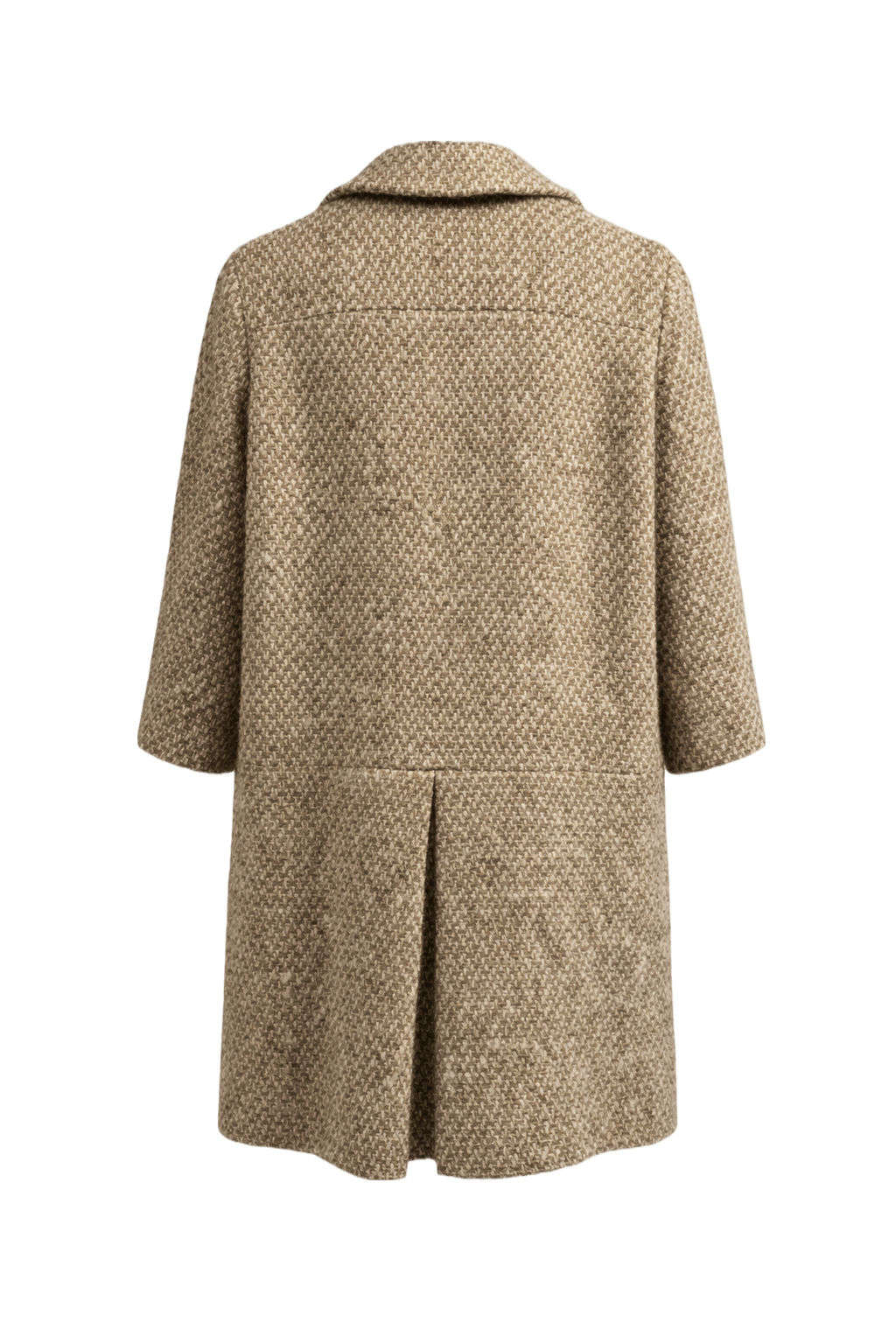 1960s Beige Wool Blend Coat - Back View