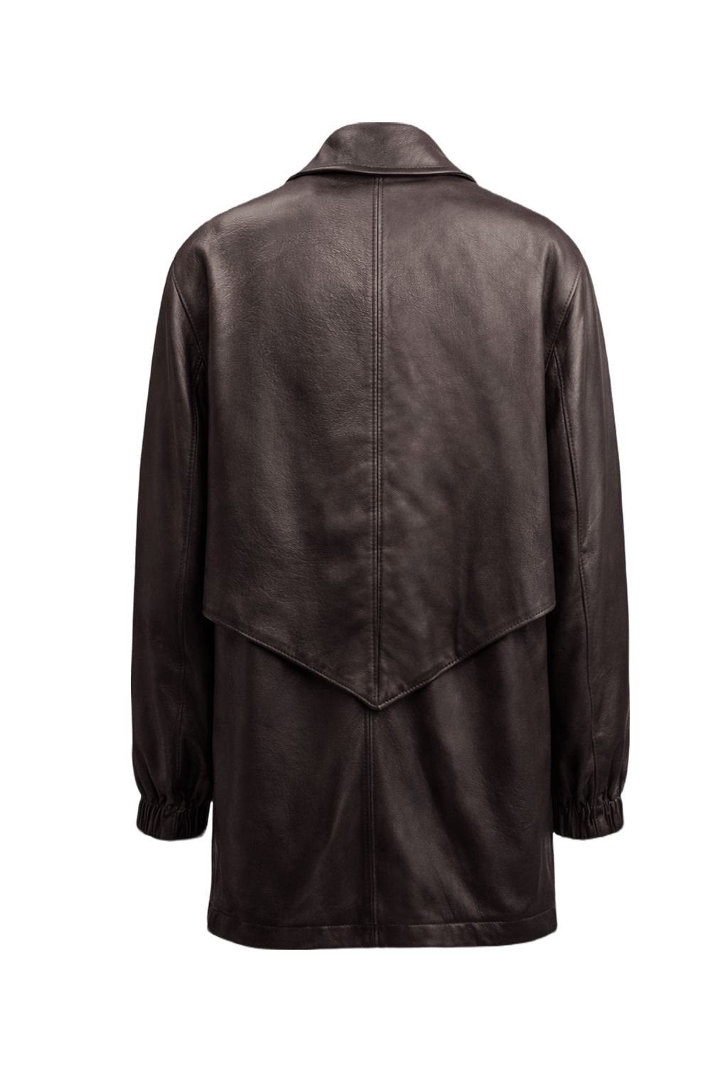 1980s Dark Brown Leather Jacket - Back View