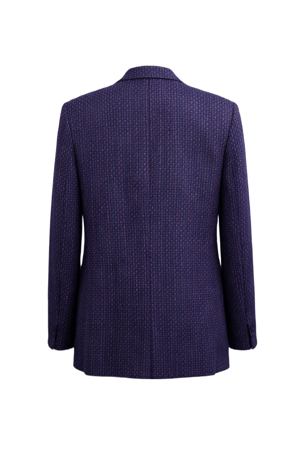 1980s Navy Wool Blend Blazer - Back View