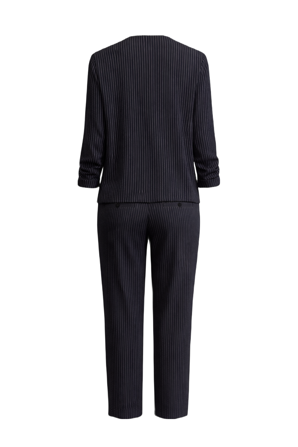 1990s Navy Blue Synthetic Blend 2-Piece Set - Back View